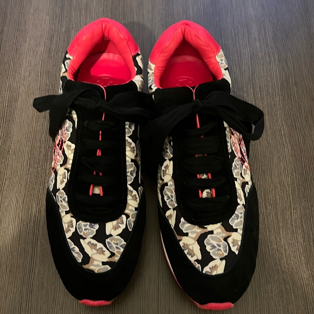 New • Tory Burch Floral Neon Sneakers